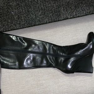 Vera Wang Black Wedge Knee High